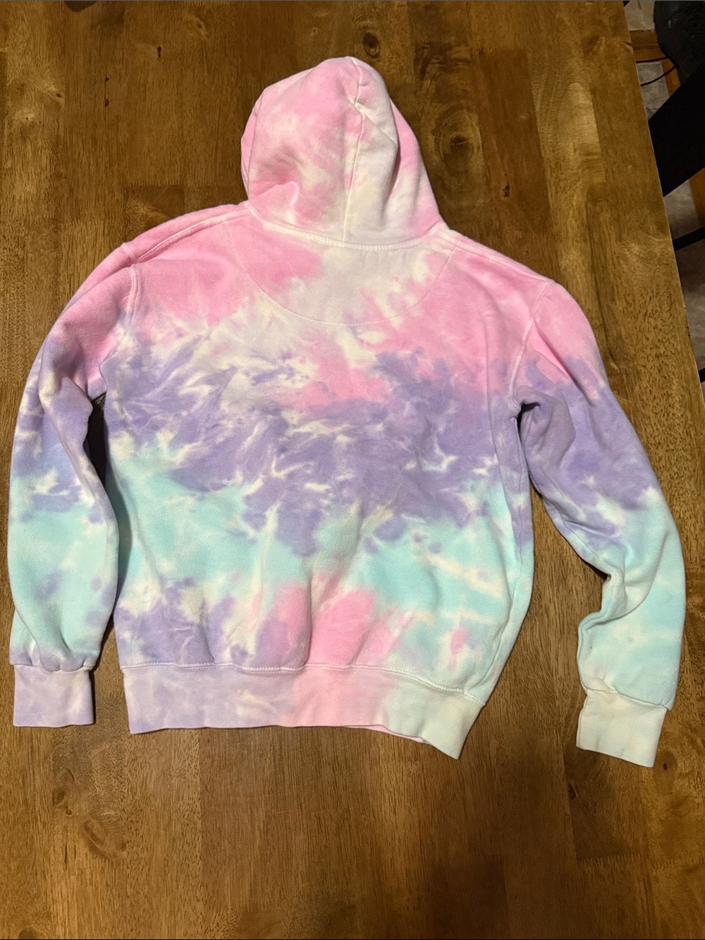 Bermuda Tie-Dye Crewneck Hoodie Sweater - Pastel Pink/Purple/Blue - Picture 3 of 3